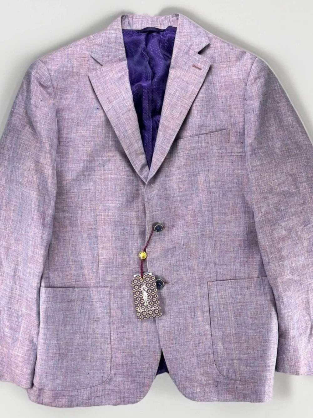 Robert Graham 42R Lavender 100% Linen Sport Coat Blazer Made In Canada NWT